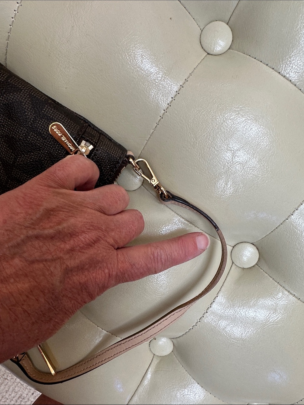 Michael Kors Brown Logo mini bag, Gold Hardware - Picture 16 of 16